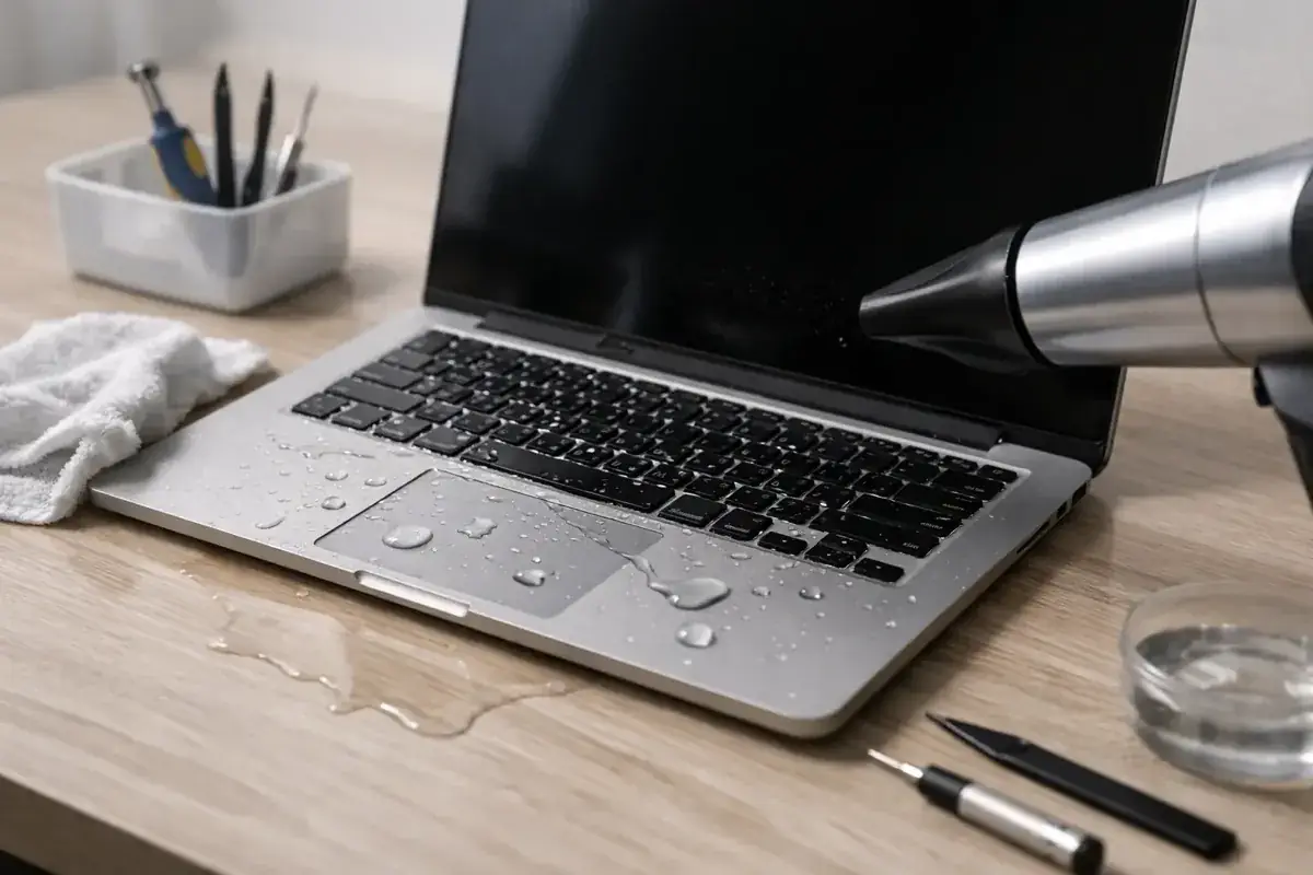 Water Damaged MacBook: Safe Next Steps — repair article illustration