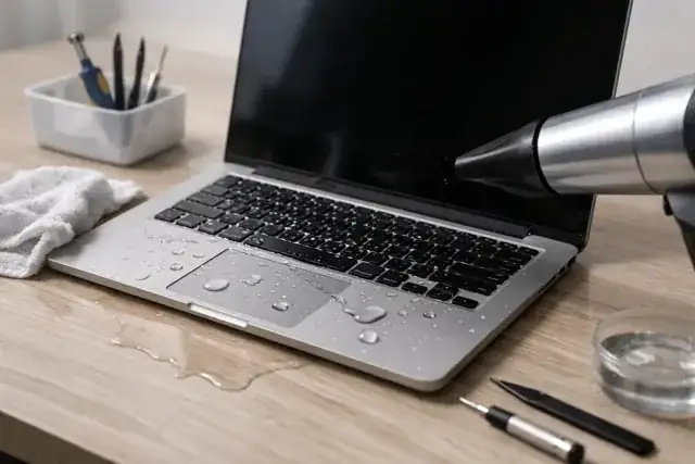 Water Damaged MacBook: Safe Next Steps — repair article illustration